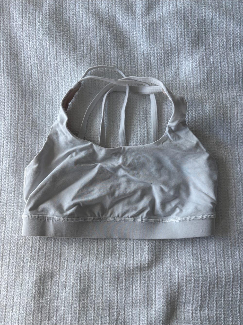 lululemon athletica White Sports Bra with Nude Lining
